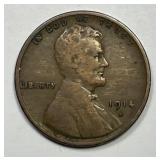 1914-D Lincoln Wheat Cent KEY DATE Fine F