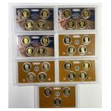Lot of 7 Different Proof Presidential $1 Panels
