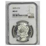 1879-O Morgan Silver $1 NGC MS63