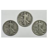 1918 P D S Walking Liberty Half Trio