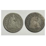 1855 & 1855-O Seated Liberty Half Dime H10c Pair