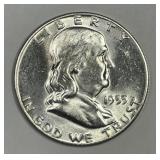1955 Franklin Silver Half Uncirculated BU