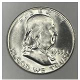 1955 Franklin Silver Half Uncirculated BU
