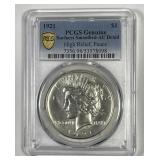 1921 Peace Silver $1 Key Date PCGS AU details