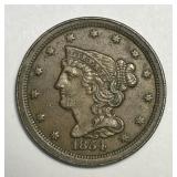 1854 Braided Hair Half Cent Extra Fine XF