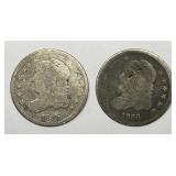 1835 & 1836 Capped Bust Silver Half Dime H10c Pair