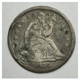 1838 Seated Liberty Silver Half Dime H10c VG det
