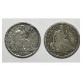 1838-O & 1839 Seated Liberty Silver Dime Pair