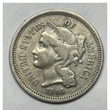1865 Three Cent Nickel 3cN Fine F