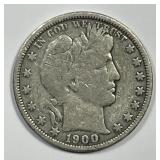 1900-O Barber Silver Half Very Good VG