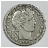 1900-S Barber Silver Half Very Good VG