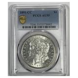 1891-CC Morgan Silver $1 Carson City PCGS AU55