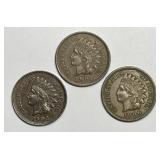1901 1903 1906 Indian Head Cent Trio XF/AU