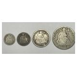 Seated Liberty Silver Coinage Type Set
