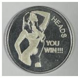 HEADS/TAILS You Win Nude 1 oz .999 Silver Round
