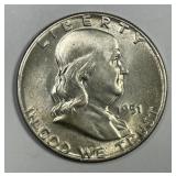 1951 Franklin Silver Half Uncirculated UNC