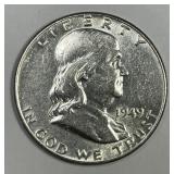 1949 Franklin Silver Half Extra Fine XF+