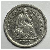 1845 Seated Liberty Silver Half Dime H10c VF