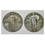 1929 & 1930-S Standing Liberty Silver Quarter Pair