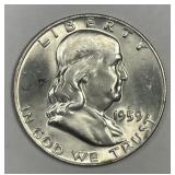 1959 Franklin Silver Half Uncirculated BU