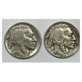 1930-S & 1938-D Buffalo Nickel Pair Fine F