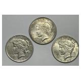 1926 P D S Peace Silver $1 Trio XF/AU
