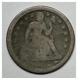 1854-O Seated Liberty Silver Dime AG details