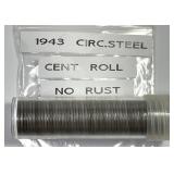 1943 Lincoln Steel Cent Roll (No Rust)