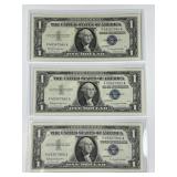 1957-B $1 Silver Certificate Trio Consecutive CU