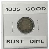 1835 Capped Bust Silver Dime Good G