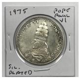 1975 Pope Paul VI Souvenir Silver Plated Medal