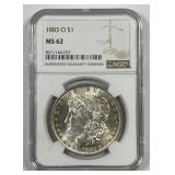 1883-O Morgan Silver $1 NGC MS62