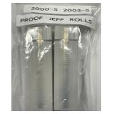 2000-S & 2003-S Proof Jefferson Nickel Roll Pair