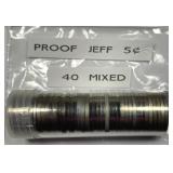 Mixed Date Proof Jefferson Nickel Roll