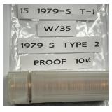 1979-S Roosevelt Proof Dime Mix of Type 1 & Type 2
