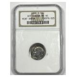1999 Roosevelt Dime Off Center Mint Error NGC MS64
