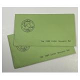 Two 1980 Susan B. Anthony P-D-S Souvenir Sets
