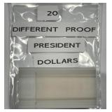 Mixed Date Presidential Proof Dollar 20-Piece Roll