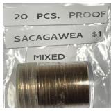 Mixed Date Sacagawea Proof Dollar 20-Piece Roll