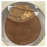 Lincoln Cent Struck About 75% Off Center ERROR