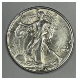 1945-S Walking Liberty Silver Half AU