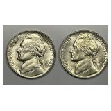 1942-P & 1943-P Jefferson Silver Nickel Pair AU/UN