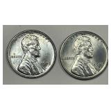 1943-D Lincoln Steel Cent Wartime Issue Pair BU
