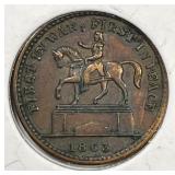 1863 Civil War Token First War Peace Union Forever