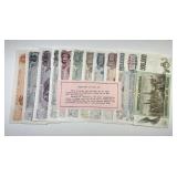 Argentinian 12 Denomination Currency Note Set