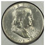 1949-D Franklin Silver Half Uncirculated UNC