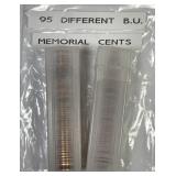 95 Different Lincoln Memorial Cents BU