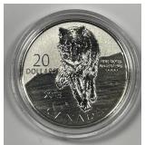 CANADA: 2013 Silver $20 Wolf 1/4 oz .9999