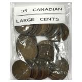 CANADA: Lot of 35 Canadian Large Cents Circulated
