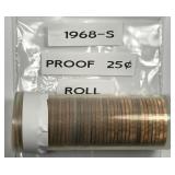 1968-S Proof Washington Quarter Roll